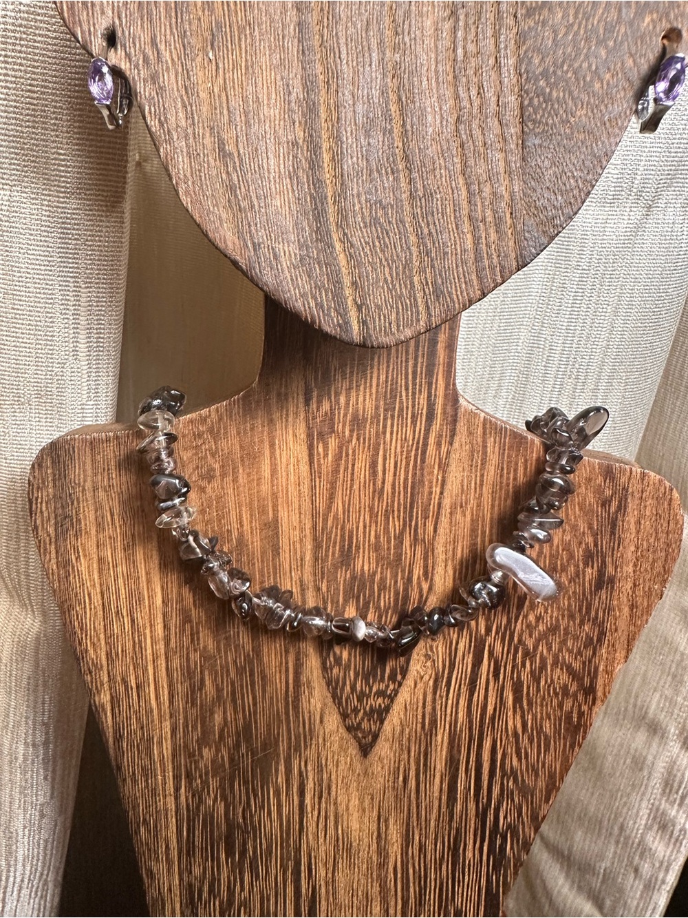 Smoky Quartz Chip Necklace - Crystal Chips Necklace - Picture 5 of 8